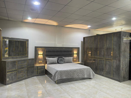 Chambre a Coucher laminé gris