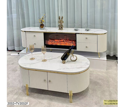 Ensemble table cheminée